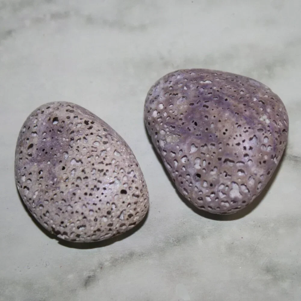 HAND CRAFTED 2 Lavender Aroma Stones Aromatherapy Essential Oil Diffuser Pair
